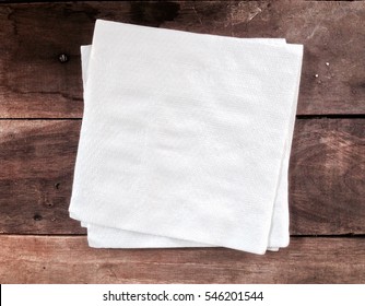 Tissue paper white color on wooden background