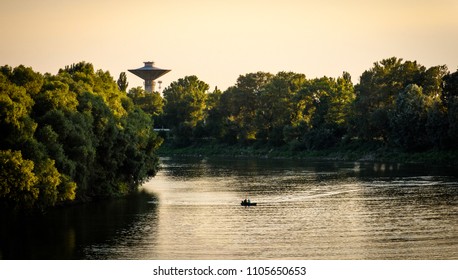 Tisza River Hungary View At Sunset