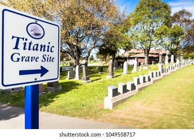 Titanic Cemetery. Place In The City Of Halifax In Canada Where The Victims Of The Shipwreck Were Buried.