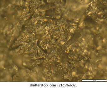 Titanium Surface Under The Microscope. Metal Surface. Surface Treatment.