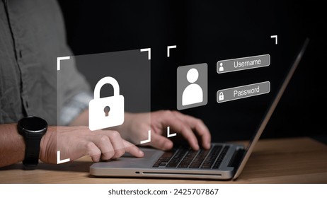 Title	Cybersecurity concept,2FA authentication for log in,Protech your account,Use key 2 step for sign in,User authentication system with username and password