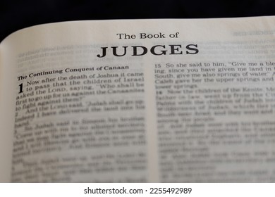 Title page of the book of Judges from the Bible or Torah Old testament scriptures - Shutterstock ID 2255492989