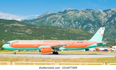 Tivat, Montenegro - July 3, 2021: Airplane Airbus A321 (UR-WRI) Of Windrose Airlines In Airport