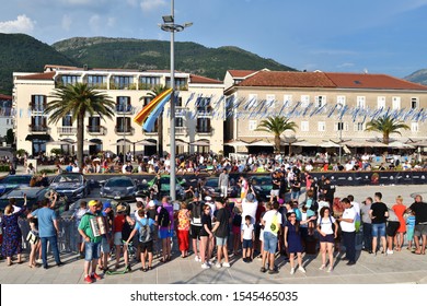 Tivat, Montenegro - June 10. 2019. Gumball 3000 Rally On Pine City Promenade