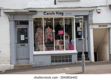 TIVERTON, UK - JUNE 30, 2021 Carole King Furniture Store On Gold Street