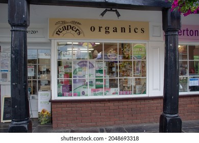 TIVERTON, UK - JUNE 30, 2021 Reapers Organics Health Food Store On Bampton Street