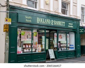 Tiverton, United Kingdom - August 22 2020:  The Frontage Of Holland And Barrett Heath Food Store On Fore Street