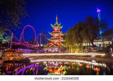 Tivoli Gardens In Copenhagen, Denmark