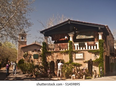 Tlaquepaque Village Shopping Area In Sedona, Arizona - A Major Restaurant And Shop Area In This Resort Destination