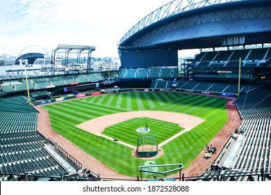 T-Mobile Park in Seattle, Washington, USA. June 25,2018.
It is the home stadium of the Seattle Mariners of Major League Baseball. It is a retractable roof baseball park.
