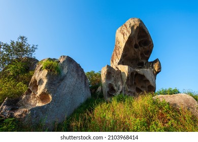 Toad rock on a hill in Mount Abu. Mount Abu is a hill station in Rajasthan state, India.