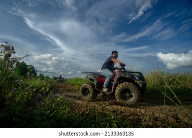 Toapaya, Bintan island, Indonesia, November 2019:"Offroad ATV at Bintan island"