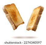 Toast bread close-up on a white background. Isolated