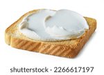 toast with cream cheese isolated on white background