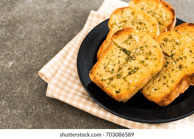 Toast Garlic Bread On Plate