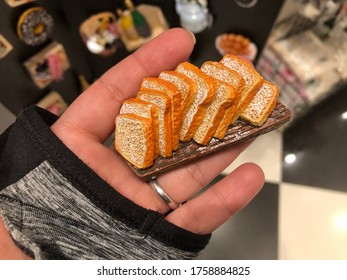 Toast Shaped Fridge Magnet Close Up