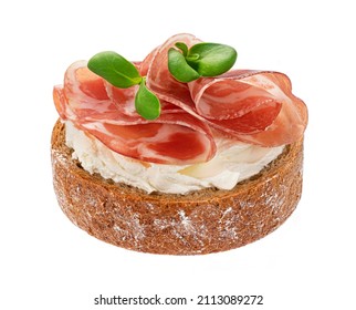 Toasted bread with coppa ham isolated on white background - Powered by Shutterstock