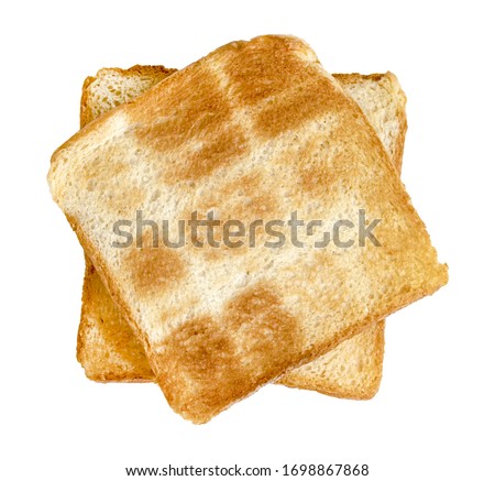 Toasted slice bread isolated on white background 