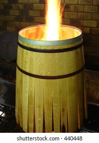 Toasting An Oak Barrel