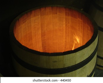 Toasting An Oak Barrel