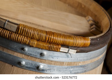 Toasting An Oak Barrel, Medoc ,Aquitaine, France