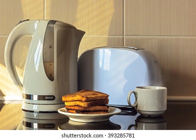 Toasts, Kettle And Toaster.