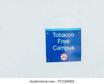 Tobacco Free Campus Sign On A Textured Wall