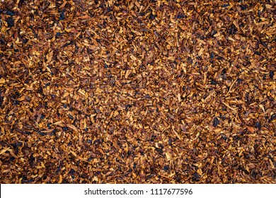 Tobacco Texture. High Quality Dry Cut Tobacco  Big Leaf, Macro Close Up