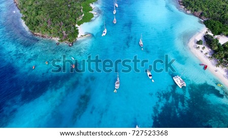 Tobago Cays in Saint-Vincent and the Grenadines sky view