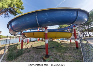 Toboggan Water Slide In Medulin, Istria, Croatia