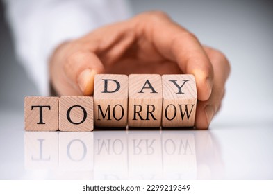 Today Or Tomorrow Choice Text. Word Message Concept - Shutterstock ID 2299219349