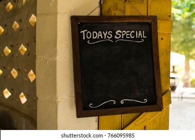 Todays Special. Today Menu. Empty Black Board. 