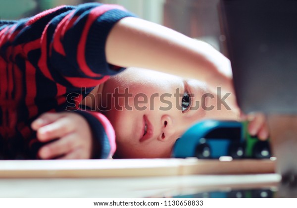 Toddler Asian Boy Lie Down On Stock Photo Edit Now 1130658833