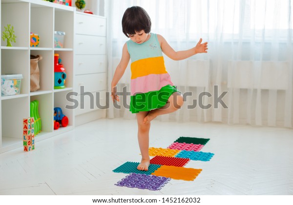 Toddler Baby Foot Massage Mat Exercises Stock Photo Edit Now