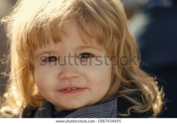 Toddler Boy Cute Face Child Brown Stock Photo Edit Now 1087434695