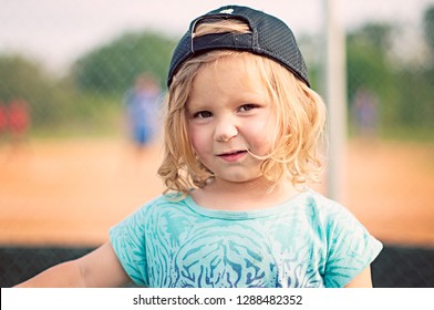 Toddler Girl Backwards Hat Dirty Face