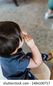 Toddler Girl Exploring Furniture Show Room