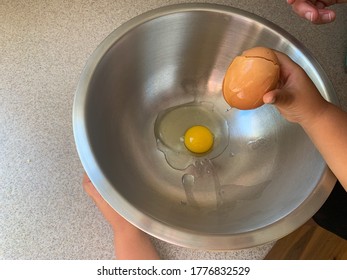 Toddler Helping Parents To Bake, Baking With Kids, Mixing Batter