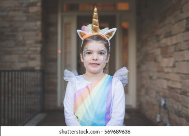 Toddler In Unicorn Costume