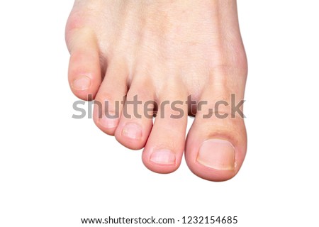 toe foot girl isolated on white background.