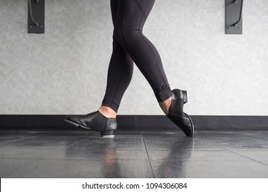 Toe Heel Stand In Tap Shoes During Dance Class