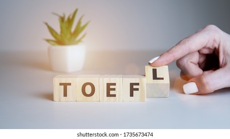 Toefl Word Concept On Cubes, English Concept.