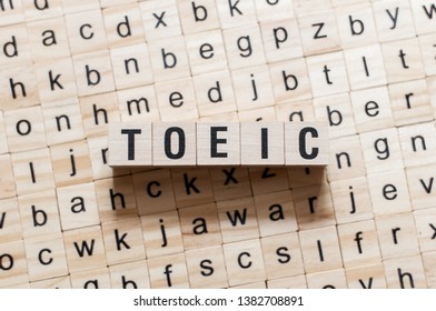 Toeic word concept on cubes