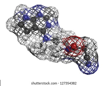 Tofacitinib Rheumatoid Arthritis Drug, Molecular Model.