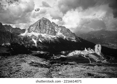 Tofana di Rozes and Cinque Torri in Dolomites - Shutterstock ID 2216614071