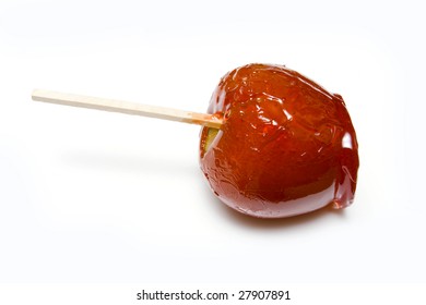 Toffee Apple Isolated On A White Studio Background