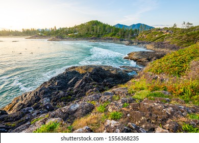 Tofino Harbour, Vancouver Island. British Columbia, Canada. Long Beach At Sunset