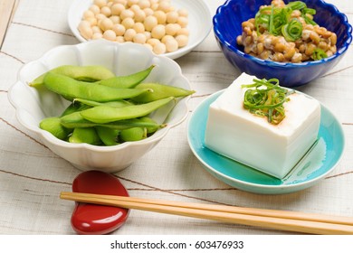 Tofu, Edamame, Natto And Soy Beans