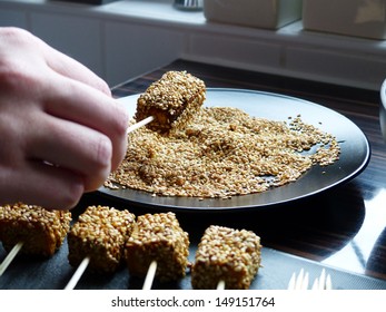 Tofu Skewers The Assembly With Sesame