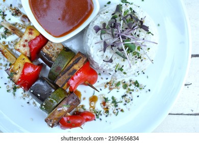 Tofu Skewers. Vegan Delicious Food. 